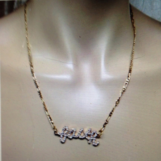 FAITH Rhinestone 20in Gold Filled Chain Necklace