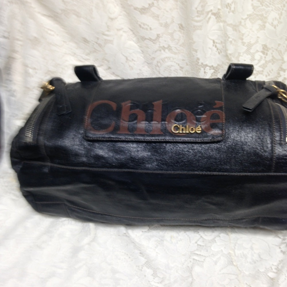Chloe Black Distressed Leather Hand Bag