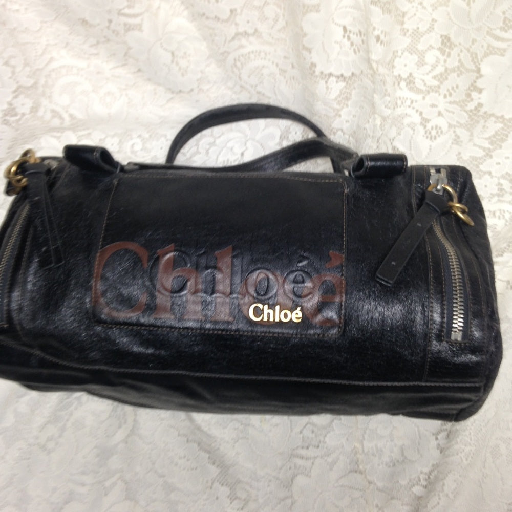 Chloe Black Distressed Leather Hand Bag