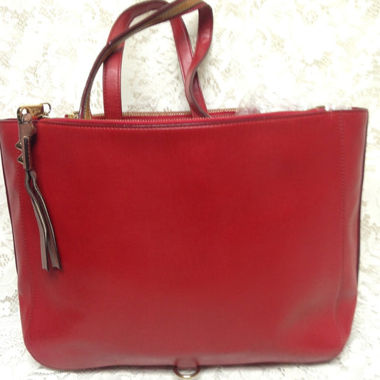 Chloe Large Red Leather Shoulder Bag