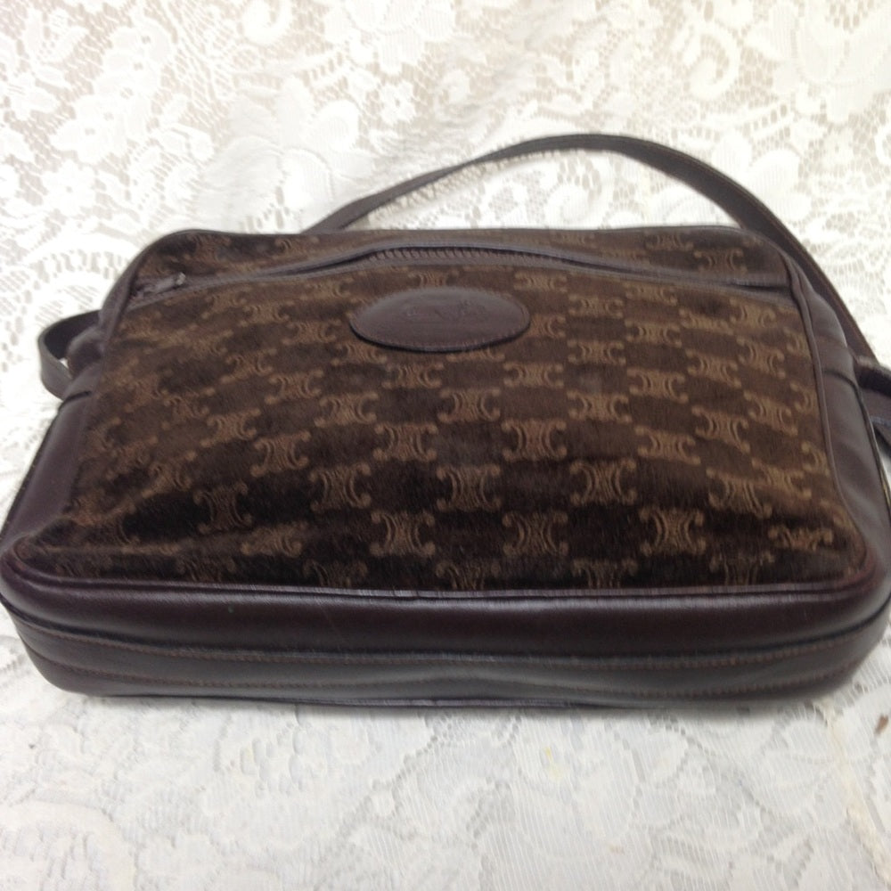 Vintage Celine Brown Suede Leather Crossbody