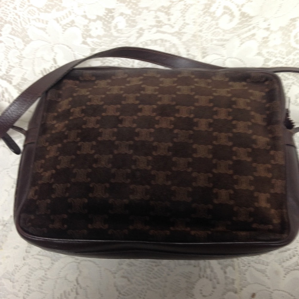 Vintage Celine Brown Suede Leather Crossbody