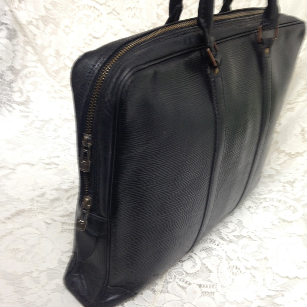 Louis Vuitton Black Epi  Leather Large Briefcase