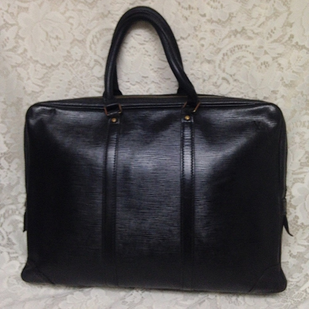 Louis Vuitton Black Epi  Leather Large Briefcase