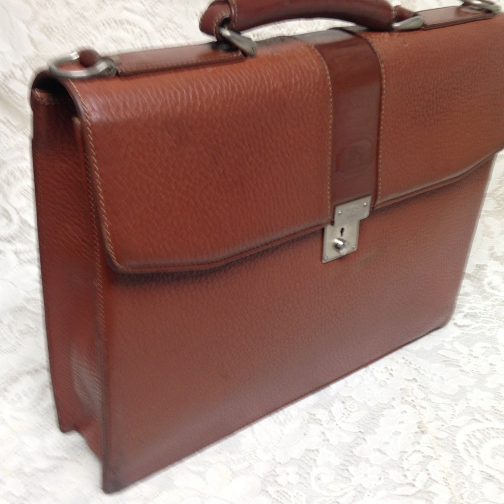 Authentic Burberrry, Brown Leather Large Briefcase