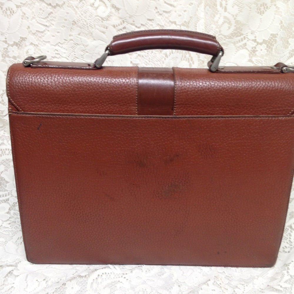 Authentic Burberrry, Brown Leather Large Briefcase