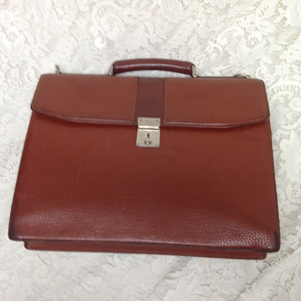 Authentic Burberrry, Brown Leather Large Briefcase
