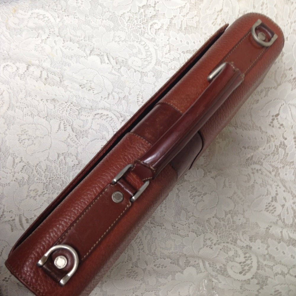 Authentic Burberrry, Brown Leather Large Briefcase