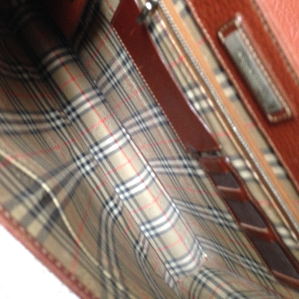 Authentic Burberrry, Brown Leather Large Briefcase