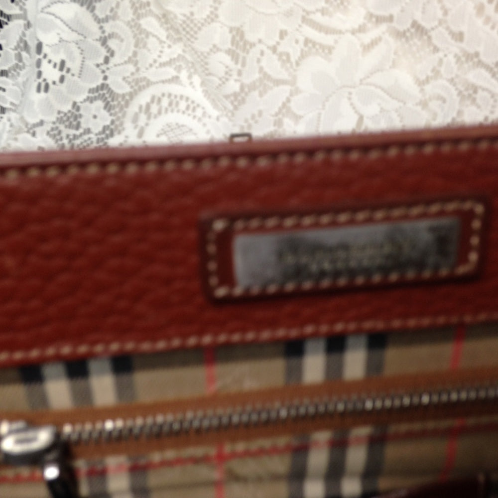 Authentic Burberrry, Brown Leather Large Briefcase