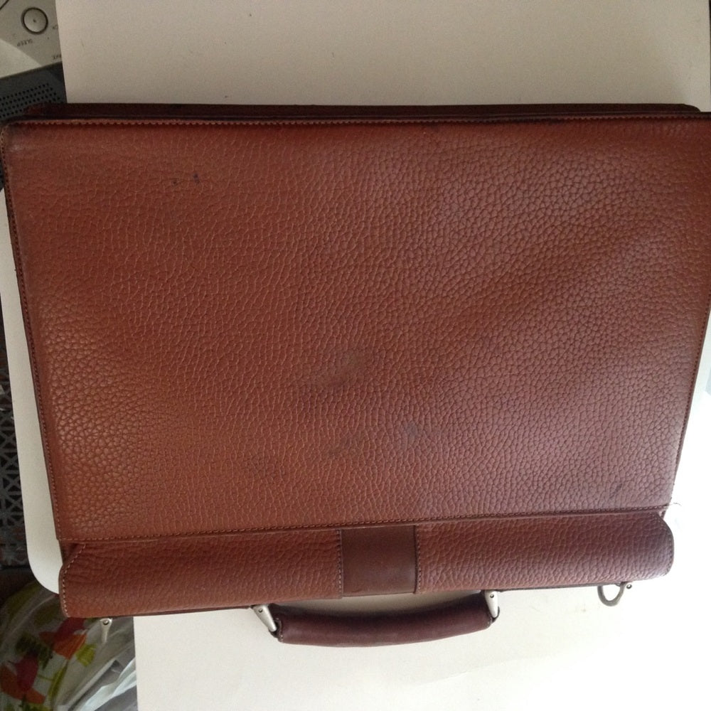 Authentic Burberrry, Brown Leather Large Briefcase