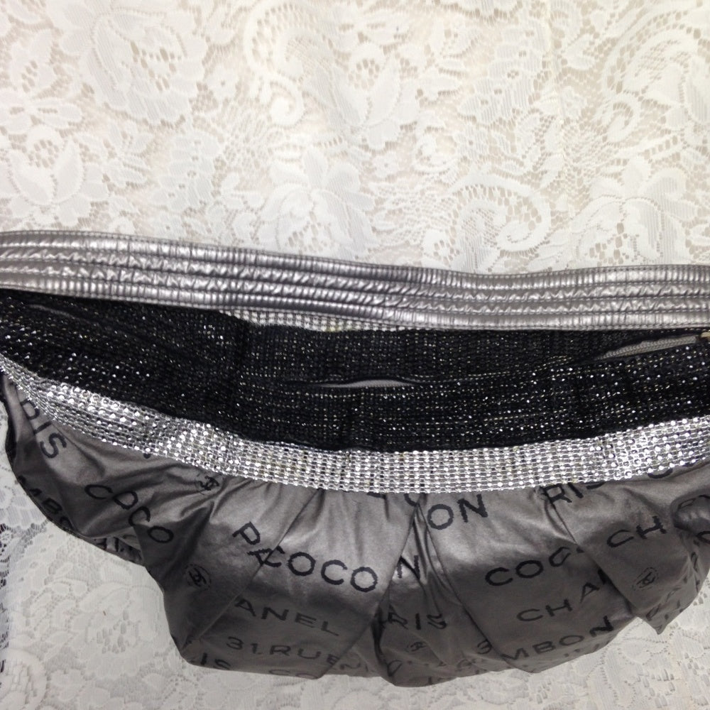 Chanel Silver-Black Weekend-Beach Crossbody