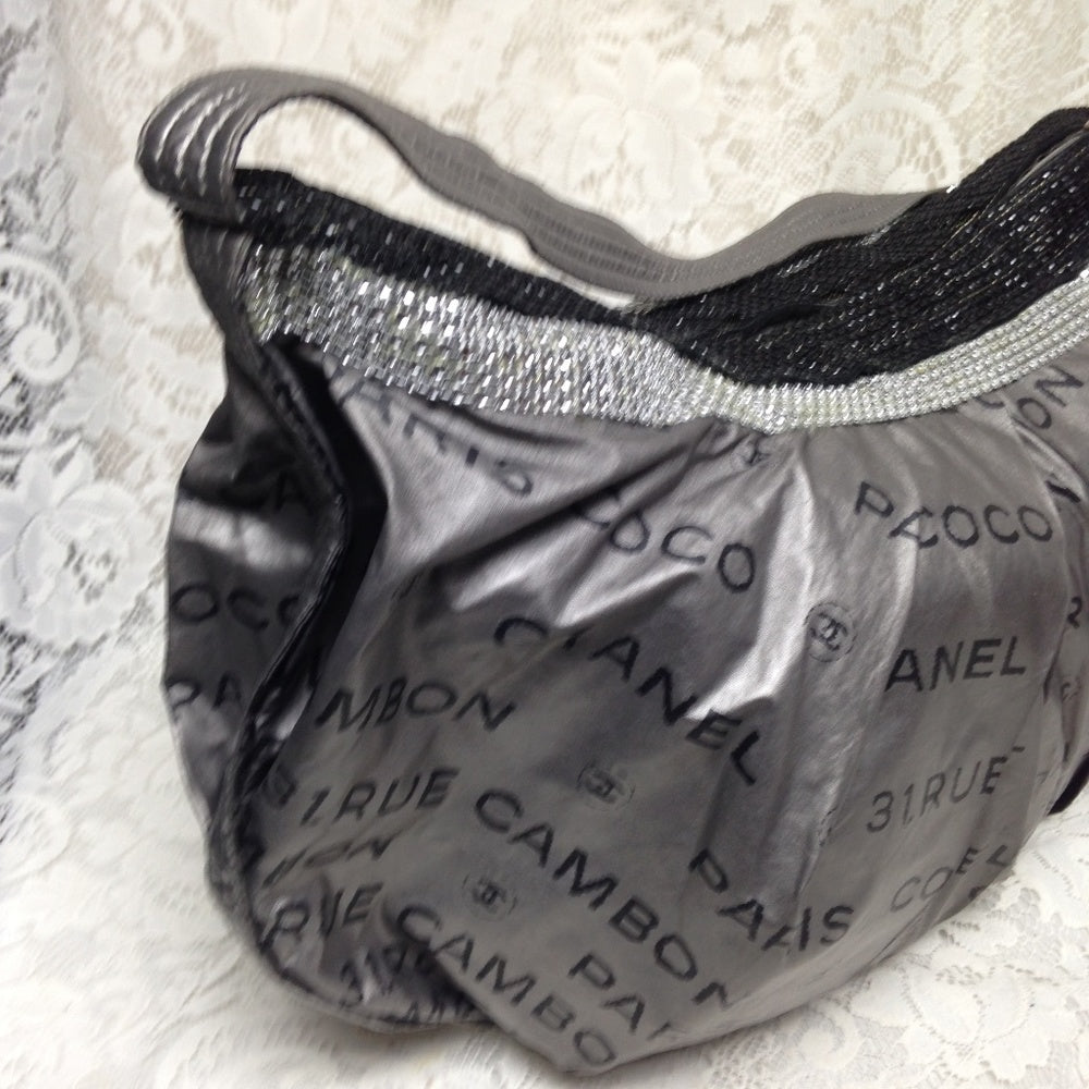 Chanel Silver-Black Weekend-Beach Crossbody
