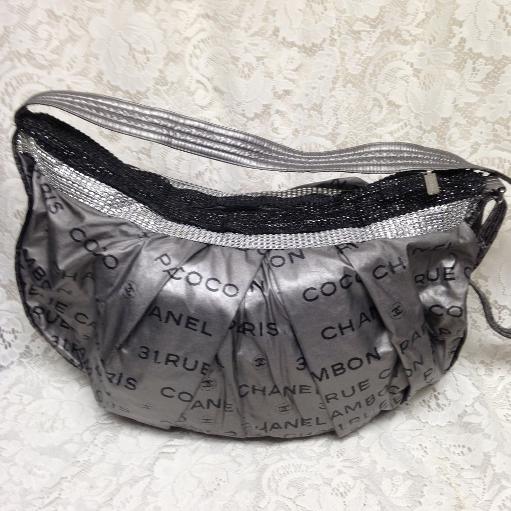 Chanel Silver-Black Weekend-Beach Crossbody