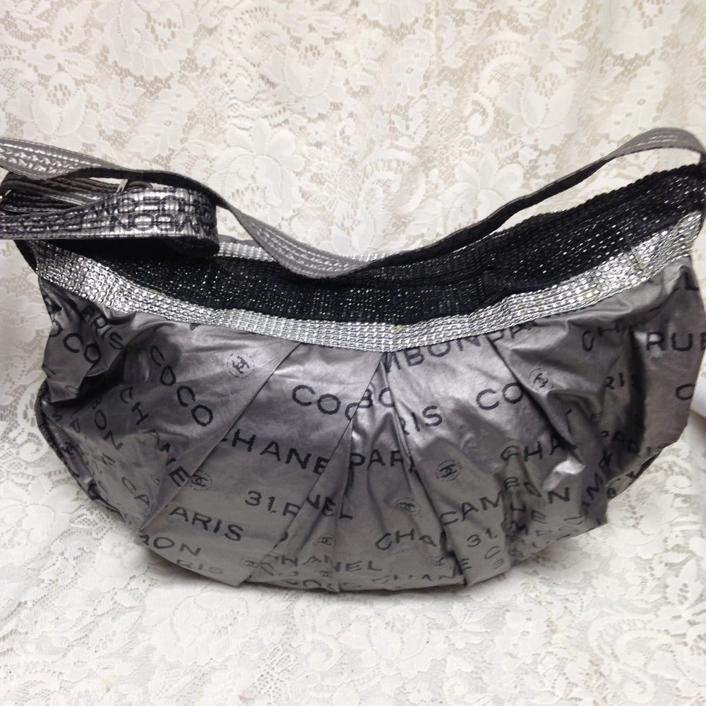 Chanel Silver-Black Weekend-Beach Crossbody