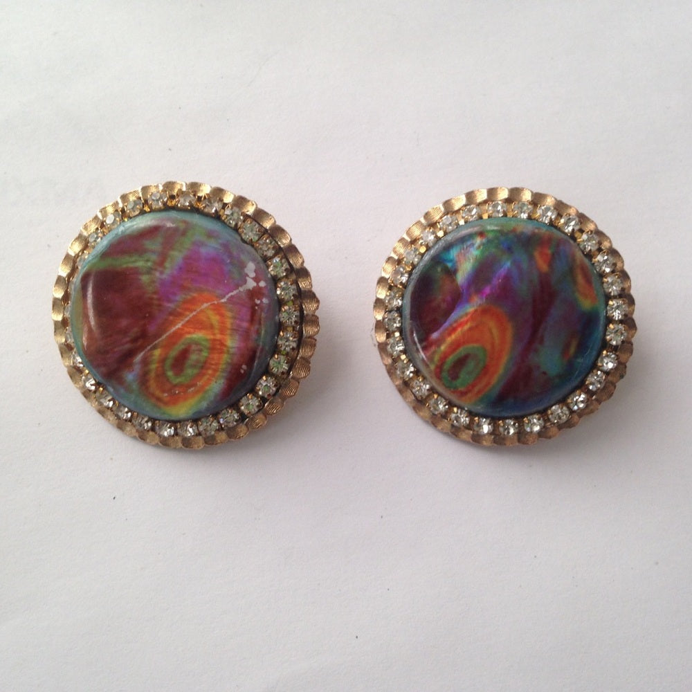 Vintage, 1950s, Star 2Prs Gold Tone, Clip Earrings
