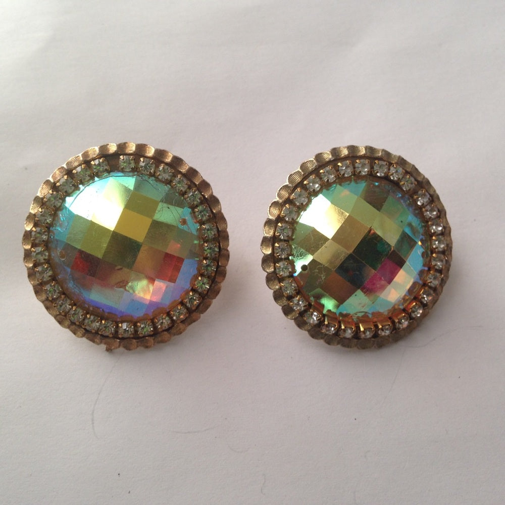 Vintage, 1950s Star, 2prs Gold Tone, Clip Earrings
