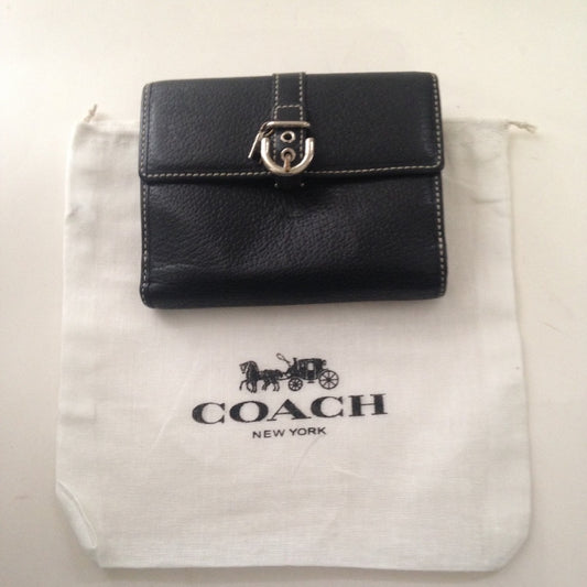 Coach Black Leather, Compact Wallet
