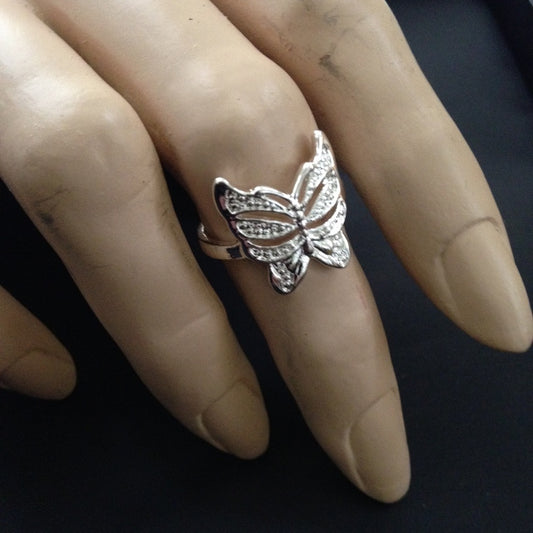 Vintage, 925 Silver Butterfly Ring (Size 6-7)