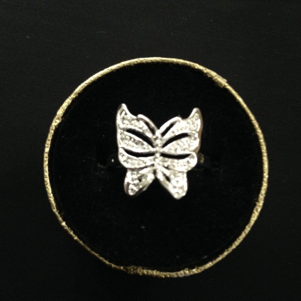 Vintage, 925 Silver Butterfly Ring (Size 6-7)