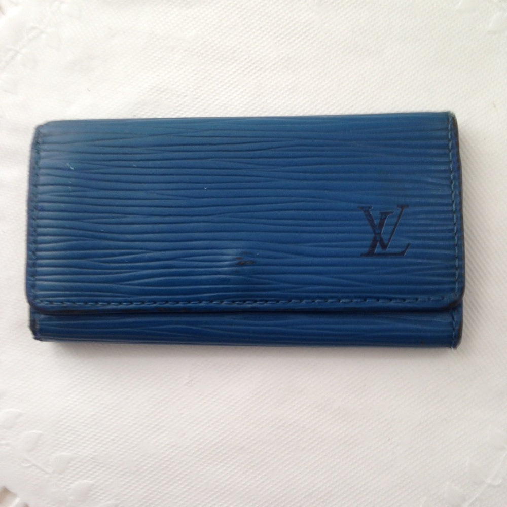 Authentic, Louis Vuitton, Blue Epi Leather 4-Hooks