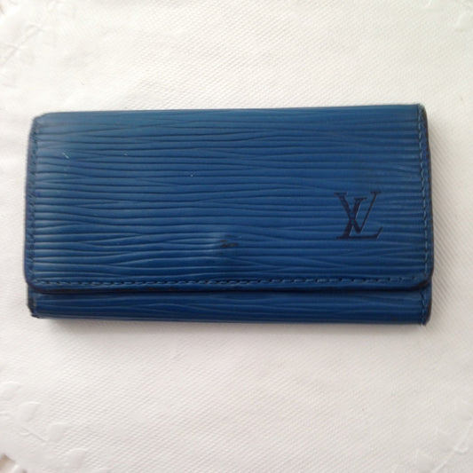 Authentic, Louis Vuitton, Blue Epi Leather 4-Hooks