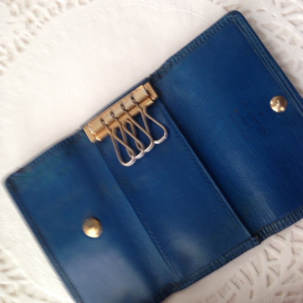 Authentic, Louis Vuitton, Blue Epi Leather 4-Hooks