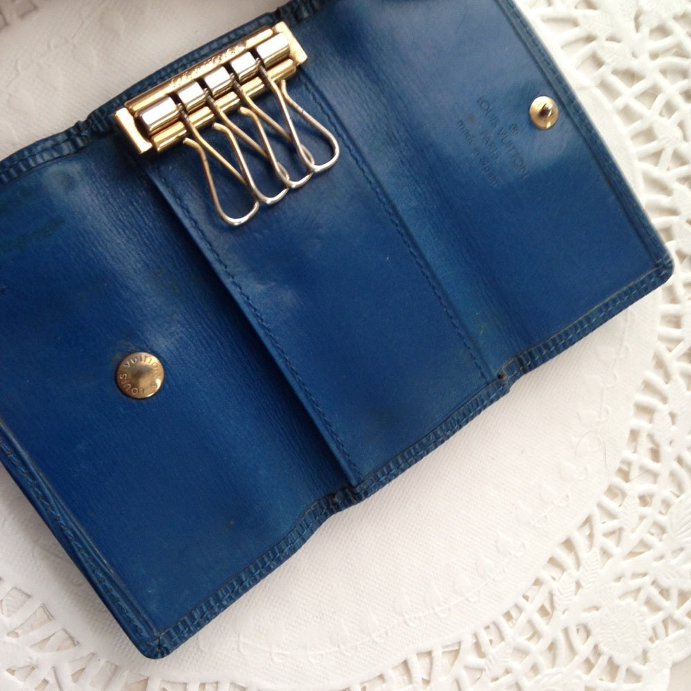 Authentic, Louis Vuitton, Blue Epi Leather 4-Hooks