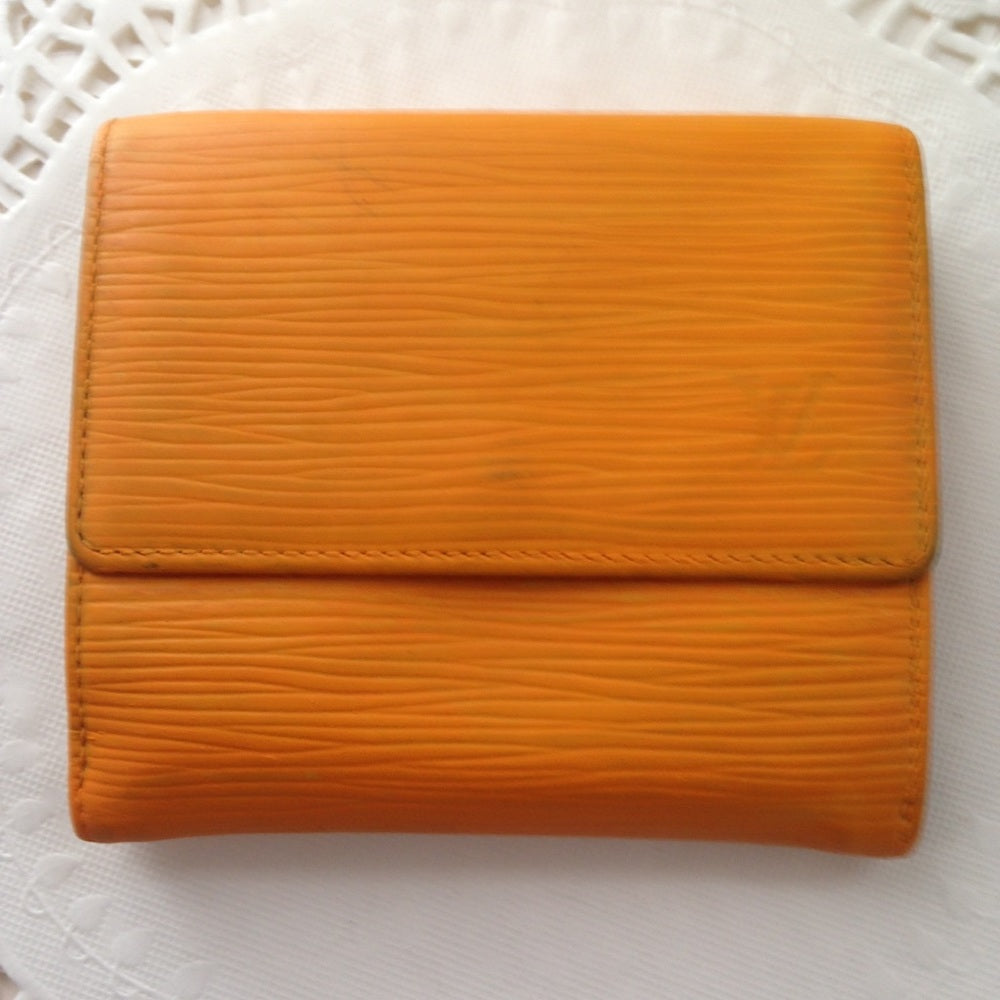 ,Louis Vuitton Yellow Epi Leather Compact Wallet