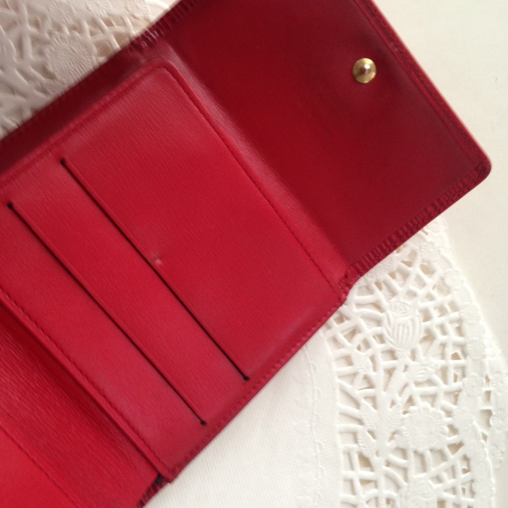 Authentic, Louis Vuitton Red Epi Leather Wallet