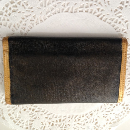 Louis Vuitton Black-Beige Tri-fold Wallet-Crossbody