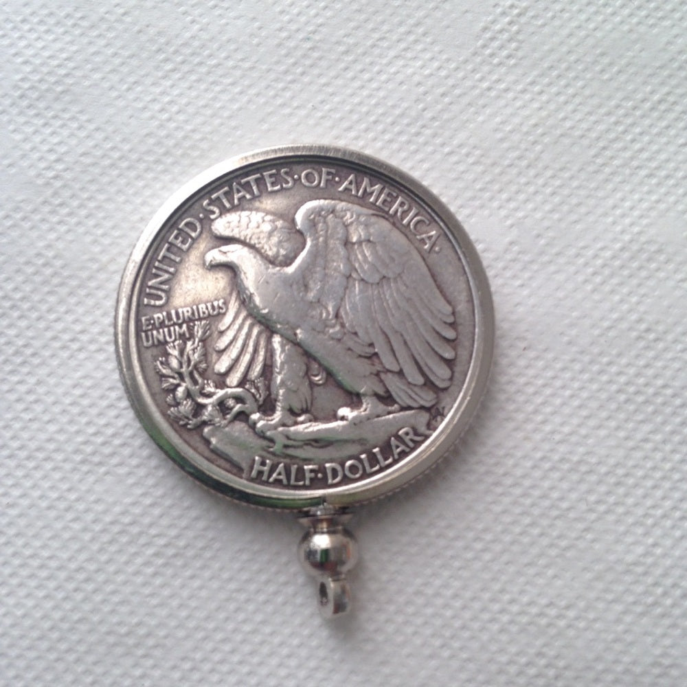 1947Silver Half Dollar Coin, 18in 925 Chain