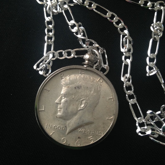 1965 40% Silver Half Dollar Coin, 18in 925 Cha…