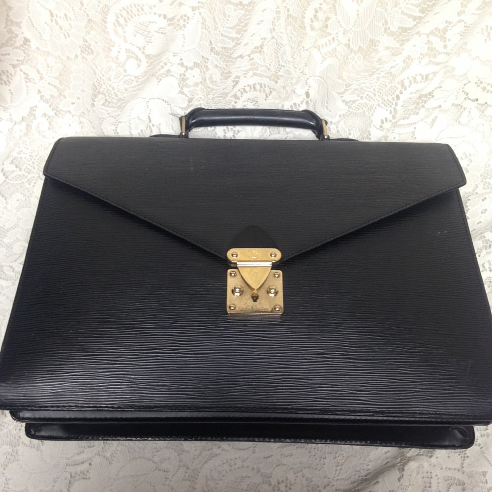Louis Vuitton Black Epi Leather 2-Gusset Briefcase
