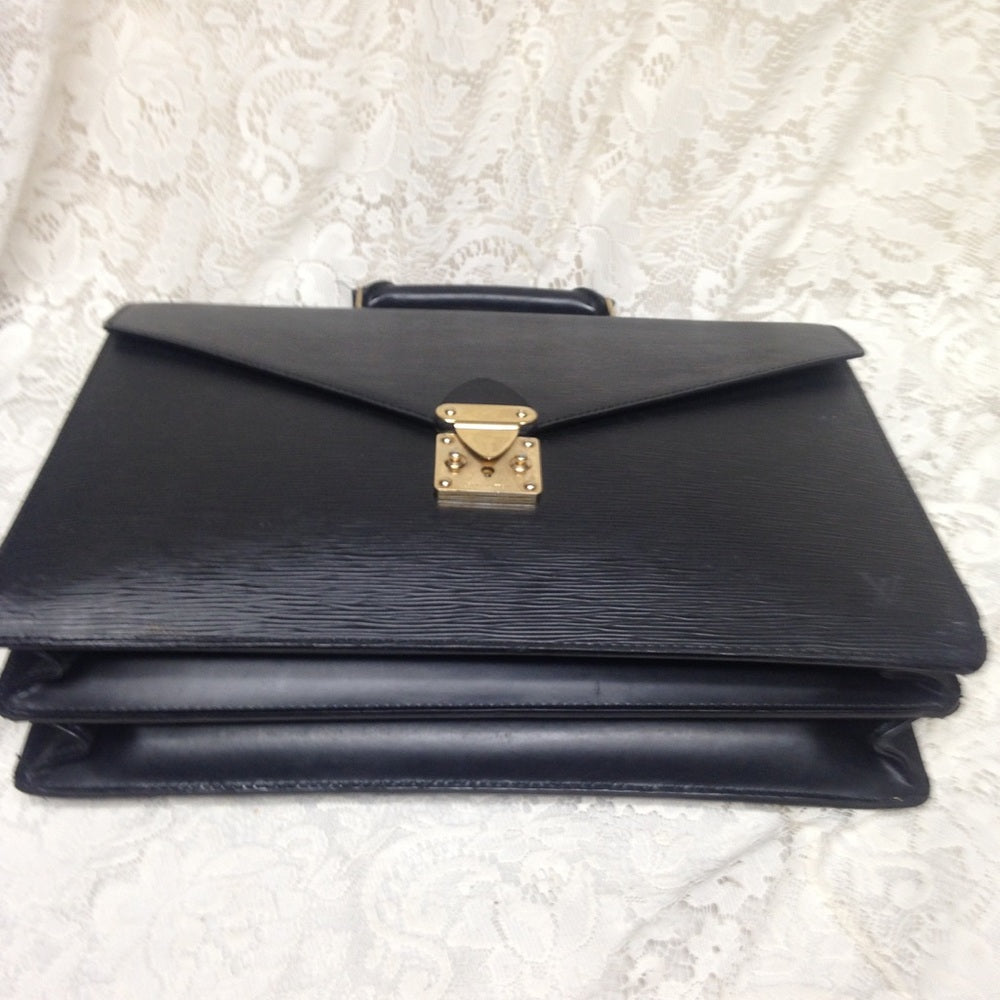 Louis Vuitton Black Epi Leather 2-Gusset Briefcase