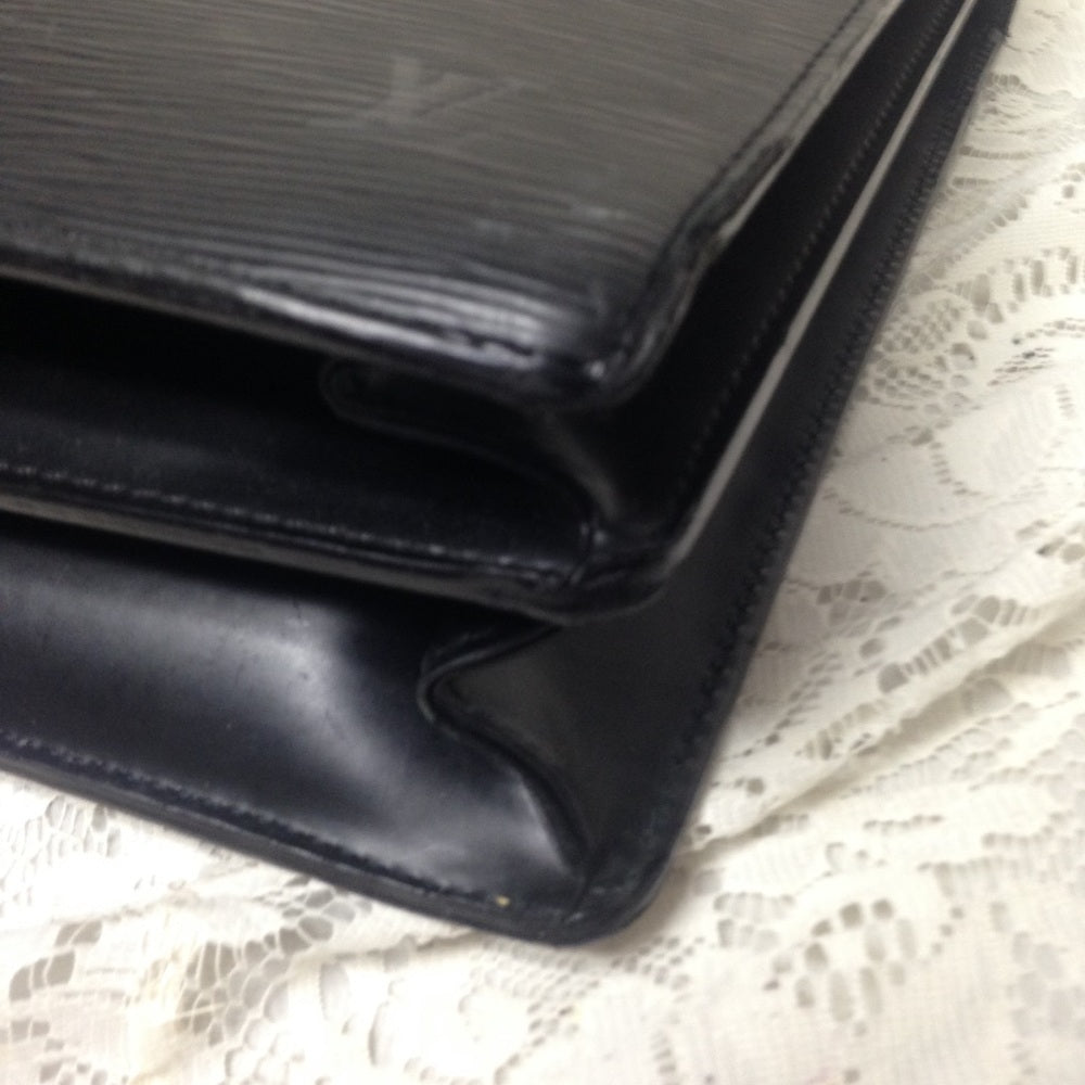 Louis Vuitton Black Epi Leather 2-Gusset Briefcase
