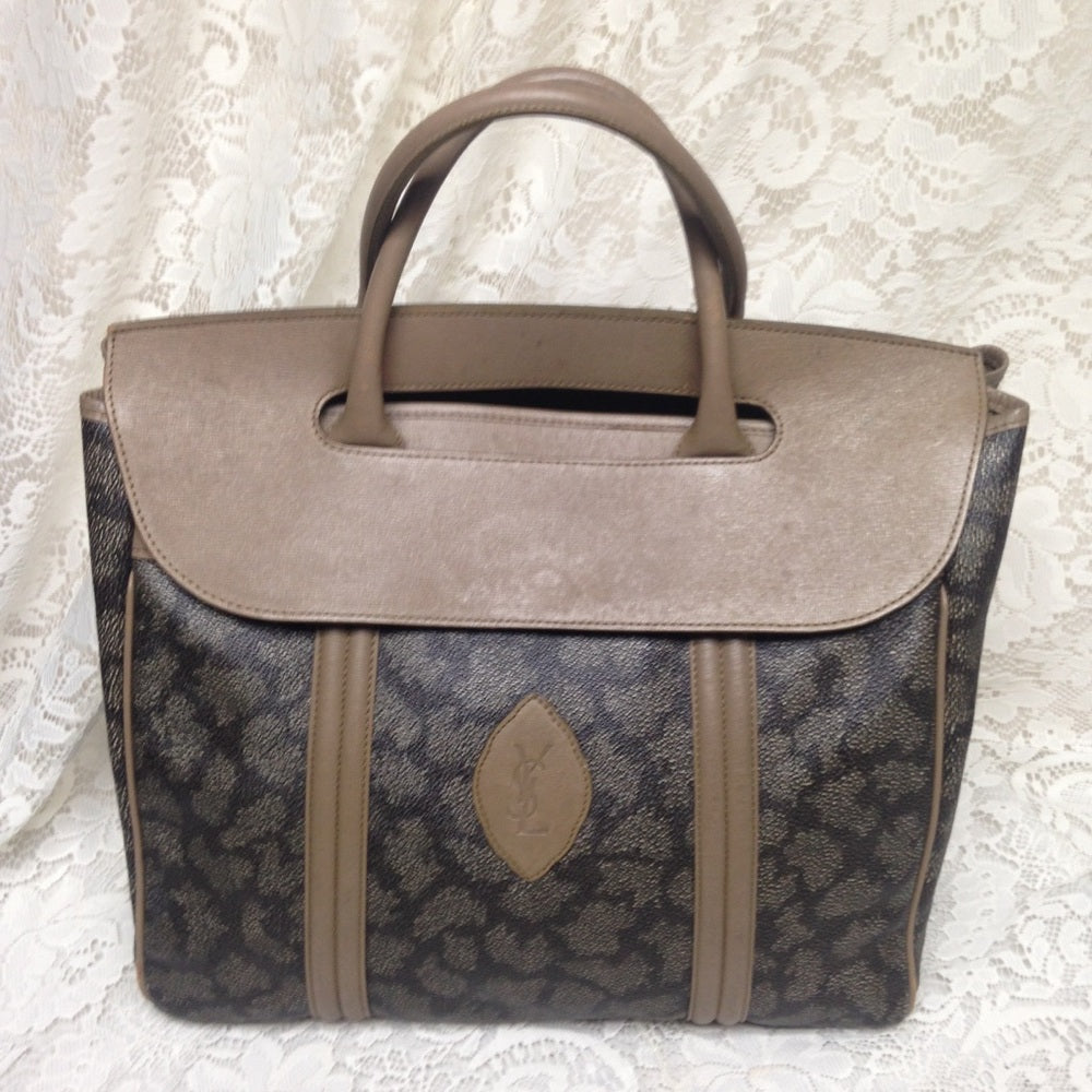 Yves Saint Laurent Coated Canvas Handbag 13inx13in