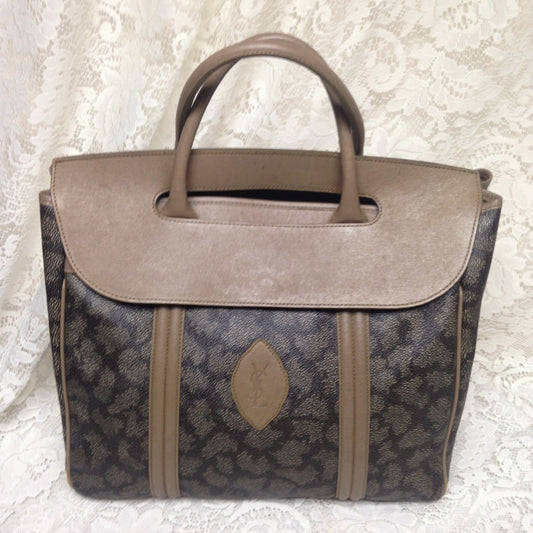 Yves Saint Laurent Coated Canvas Handbag 13inx13in