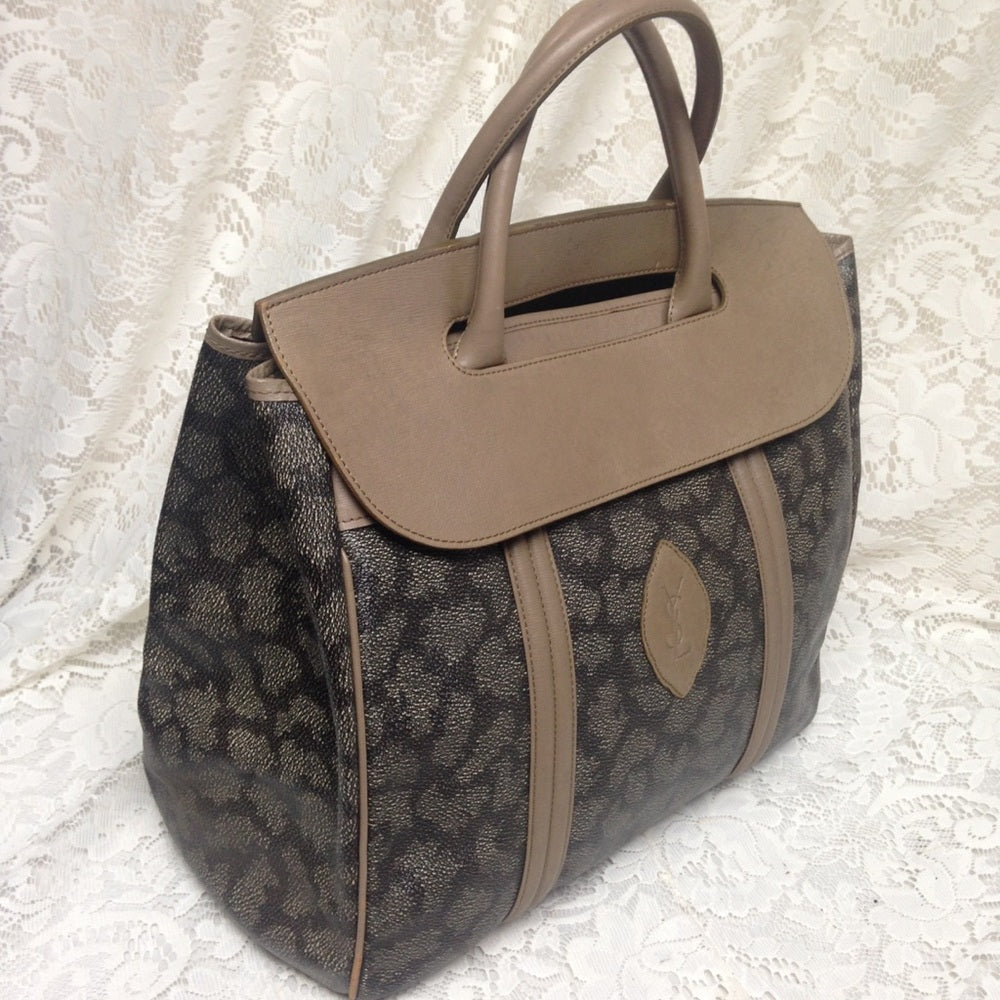 Yves Saint Laurent Coated Canvas Handbag 13inx13in
