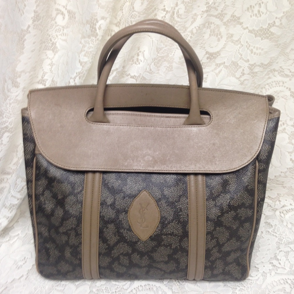 Yves Saint Laurent Coated Canvas Handbag 13inx13in