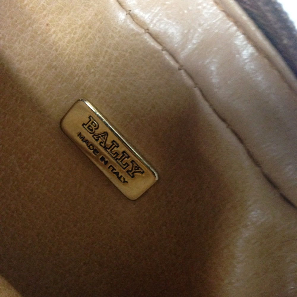 Bally Brown Coated Canvas Leather Trim-Crossbody