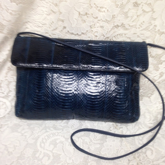Gianni Bernini, Dark Blue Genuine Snakeskin Purse