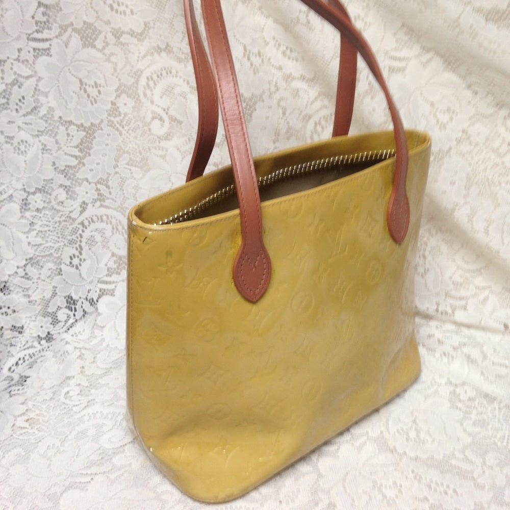 Authentic Louis Vuitton Yellow Vernis Tote 12x10x6