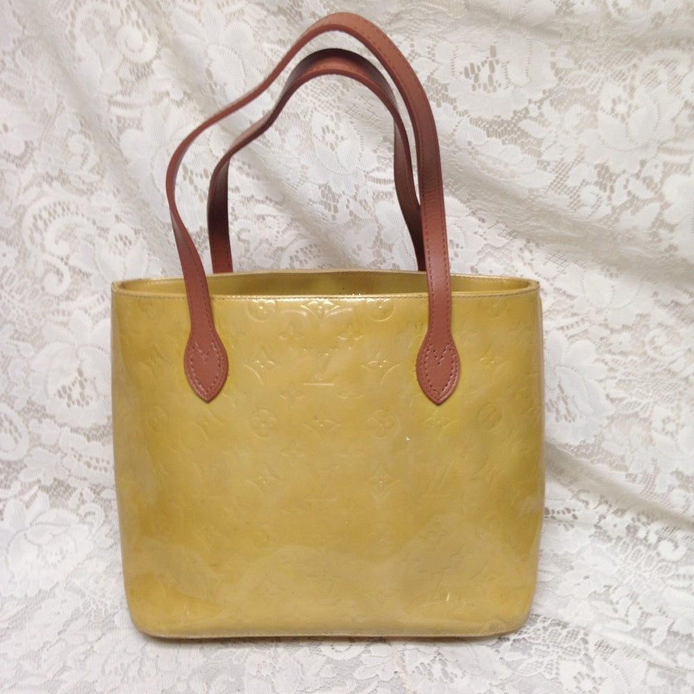 Authentic Louis Vuitton Yellow Vernis Tote 12x10x6