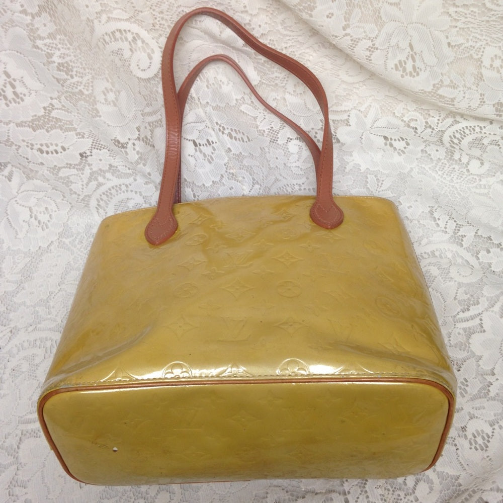 Authentic Louis Vuitton Yellow Vernis Tote 12x10x6