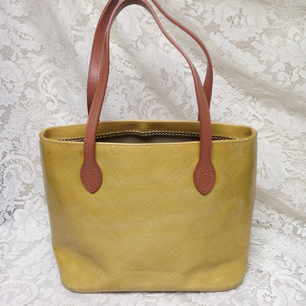 Authentic Louis Vuitton Yellow Vernis Tote 12x10x6