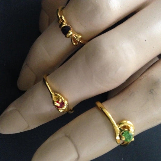 Vintage 3pc Gold Tiny  Rings (size 4-5)