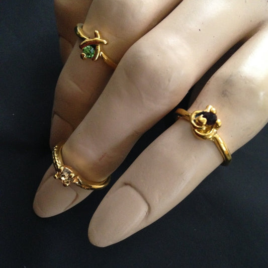 Vintage 3pc Gold Tiny  Rings (size 5-6)