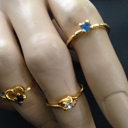 Vintage 3pc Gold Tiny  Rings (size 5-6)