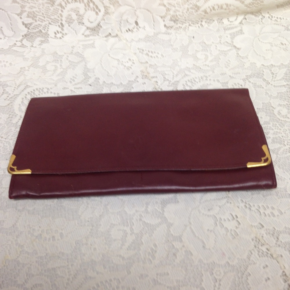 Cartier Burgundy Leather 2-way Clutch-Crossbody